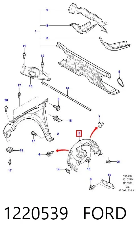 Paso rueda 1220539 Ford