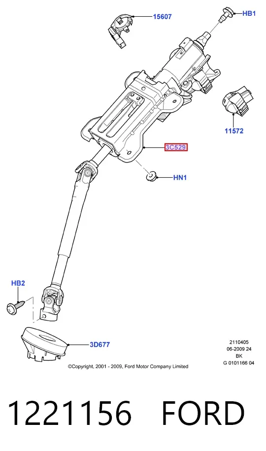 Columna dirección Ford Fusion JU