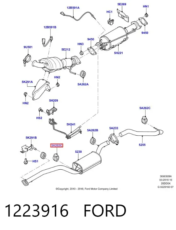 Soporte escape 1223916 Ford