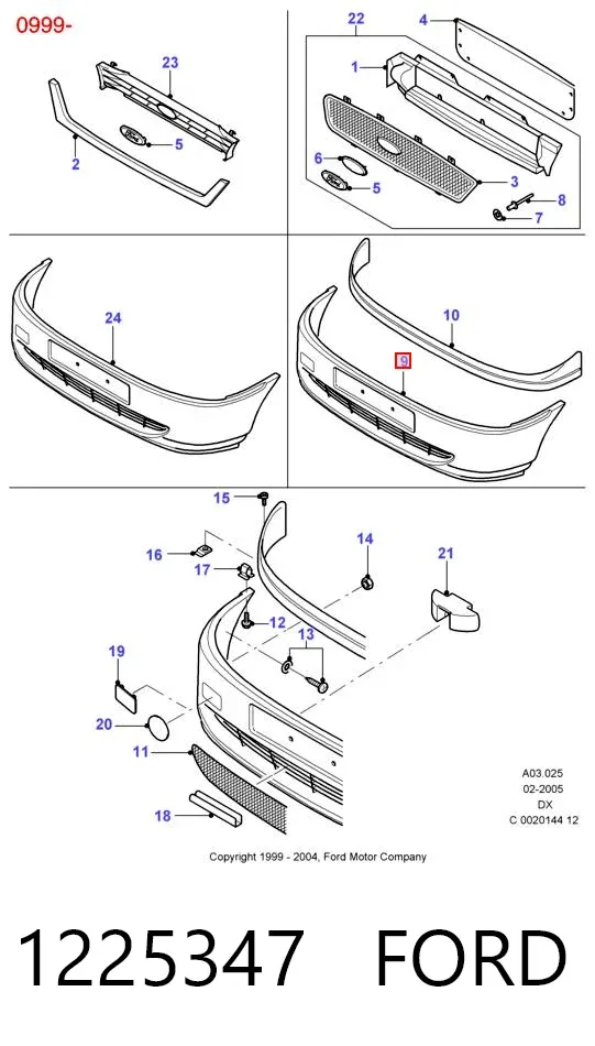 Paragolpes 1225347 Ford