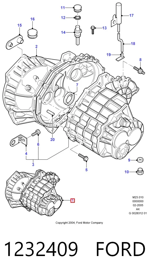 Caja de cambios 1232409 Ford