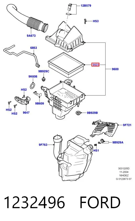 Filtro de aire 1232496 Ford