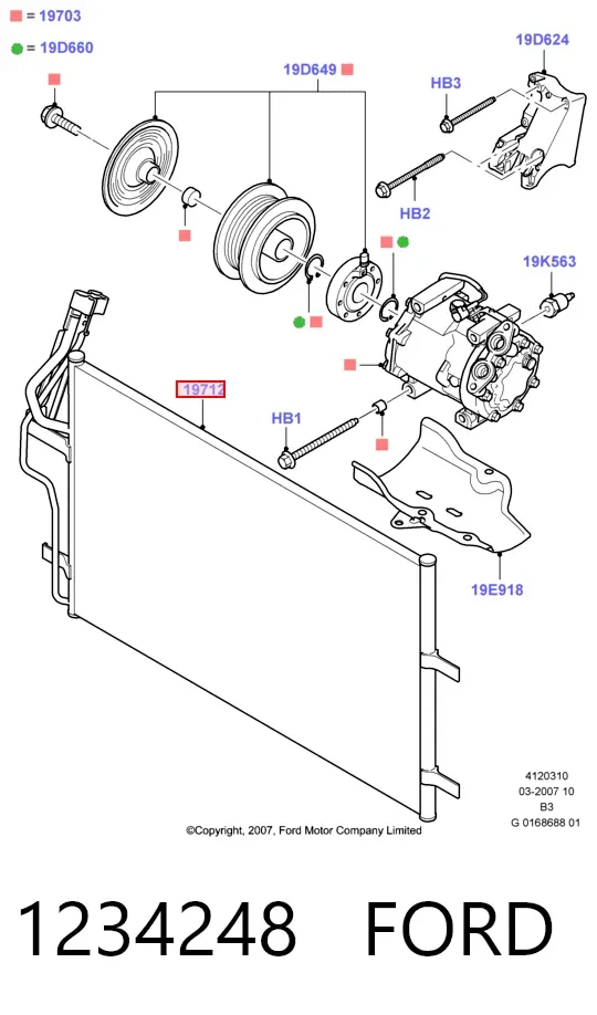 Condensador aire acondicionado 1234248 Ford