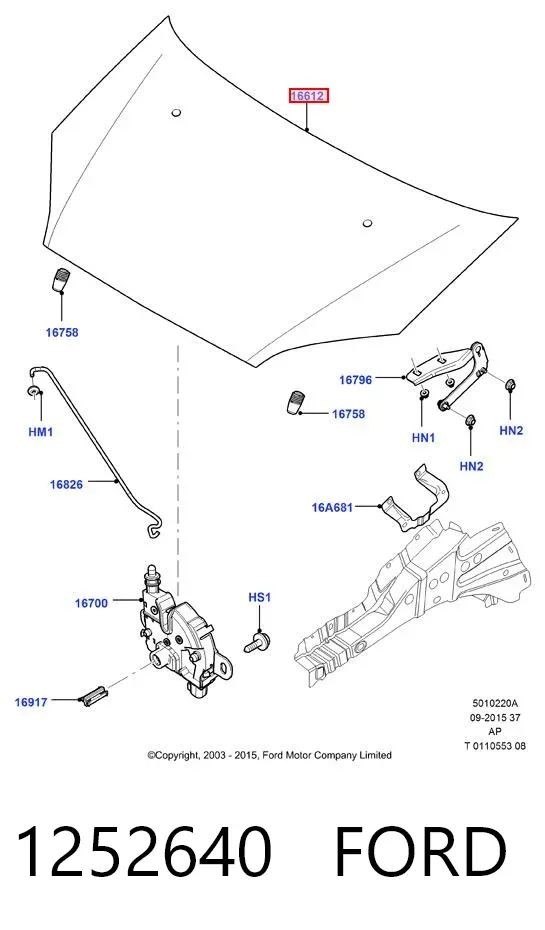 Capó 1252640 Ford