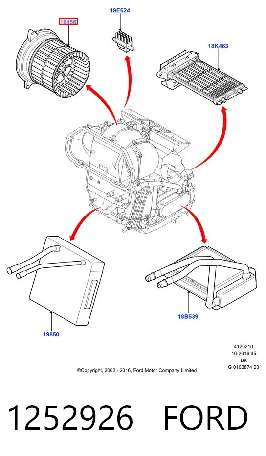 Ventilador habitáculo 1252926 Ford