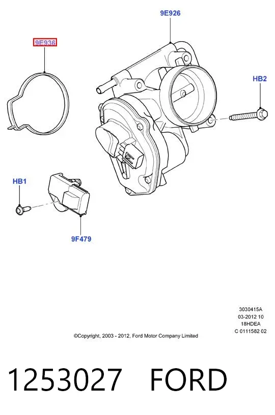 Junta cuerpo mariposa 1253027 Ford