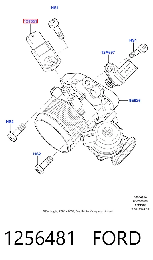 Sensor de presión del colector de admisión 1256481 Ford