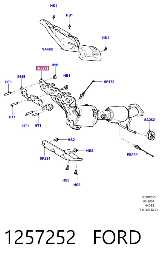 Catalizador 1257252 Ford