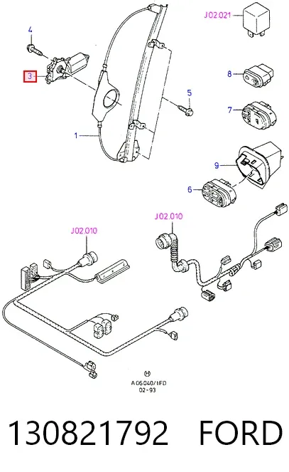 Motor del elevalunas eléctrico 130821792 Ford