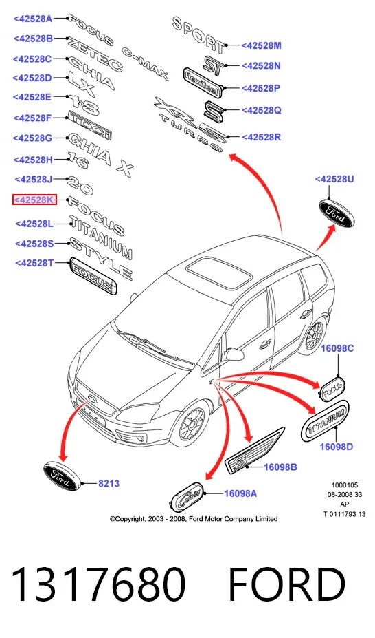 Emblema Ford Focus II