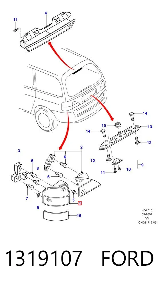 Piloto trasero exterior izquierdo 1319107 Ford