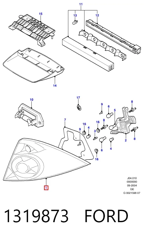 Piloto trasero derecho 1319873 Ford