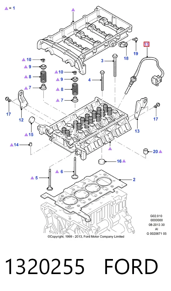 Sensor de temperatura 1320255 Ford