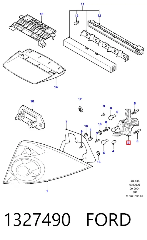 Piloto trasero derecho 1327490 Ford