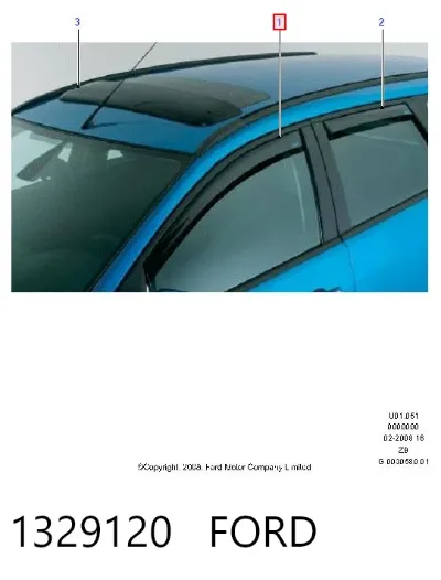 Juego de deflectores de aire para ventanas, 2 piezas FORD 1329120