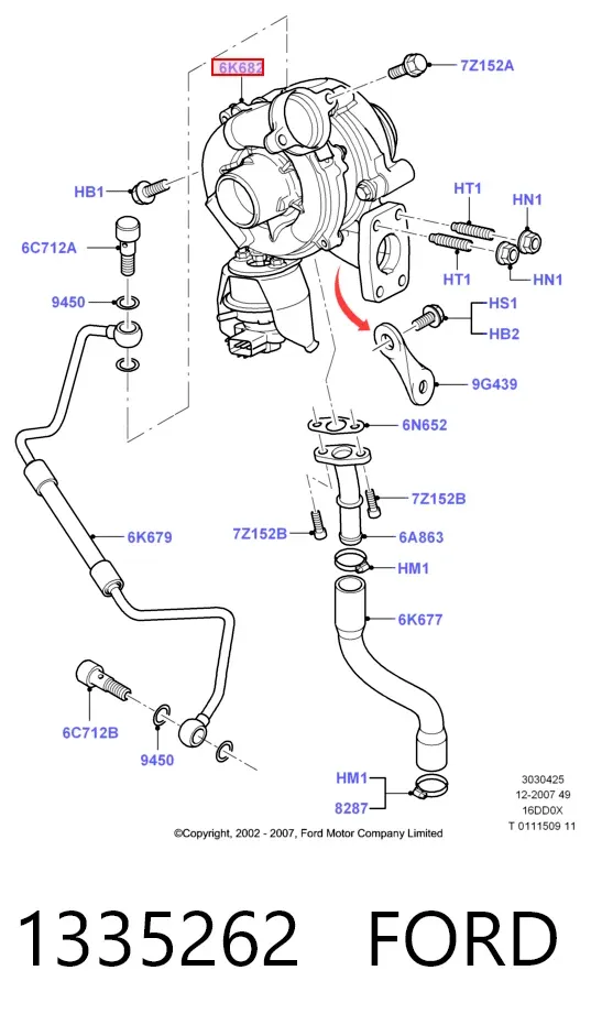 Turbocompresor 1335262 Ford