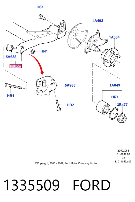 Puente trasero Ford Fiesta Mk5