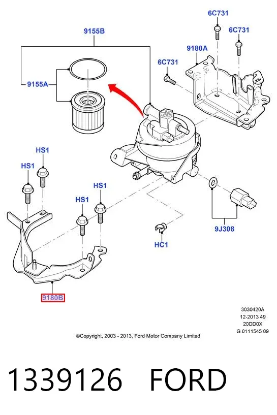 Tapa de balancines 1339126 Ford