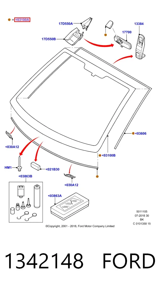 Parabrisas 1342148 Ford