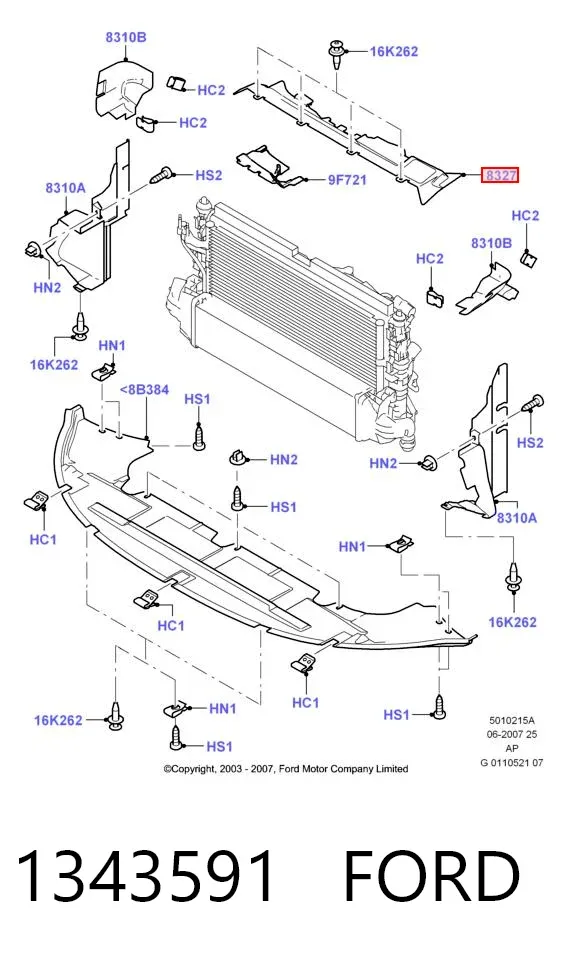 Condensador aire acondicionado 1343591 Ford