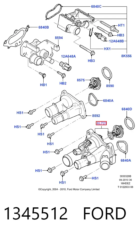 Termostato 1345512 Ford