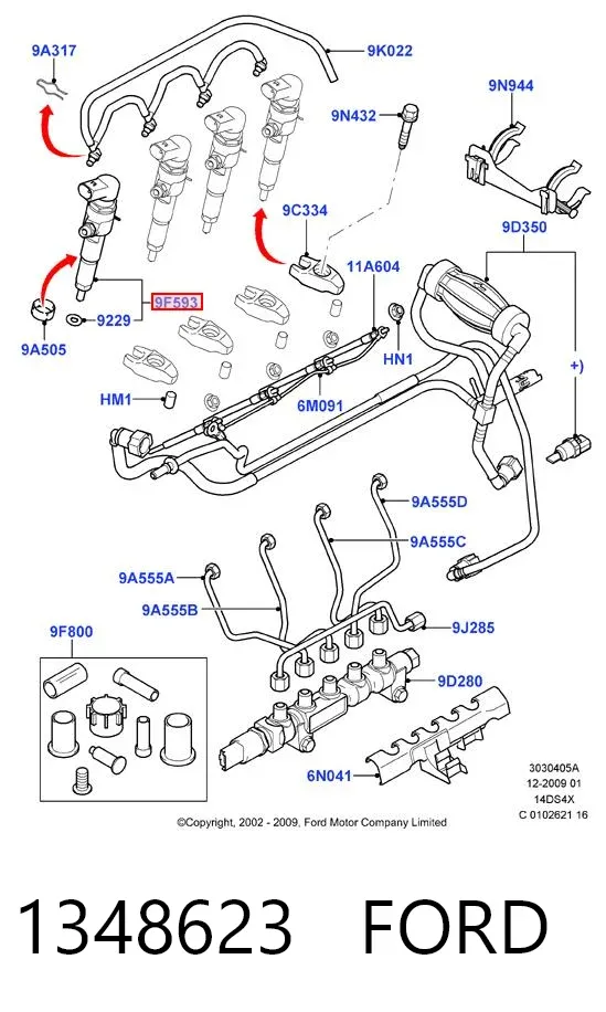 Inyector 1348623 Ford