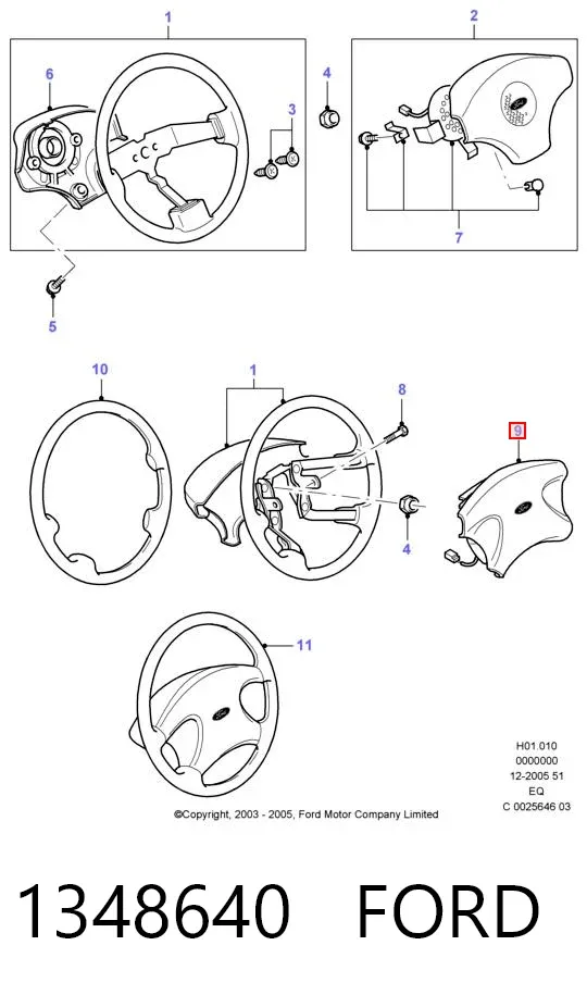 Airbag de volante 1348640 Ford