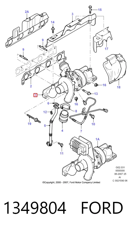 Turbocompresor 1349804 Ford