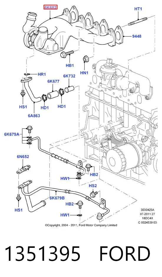 Turbocompresor 1351395 Ford