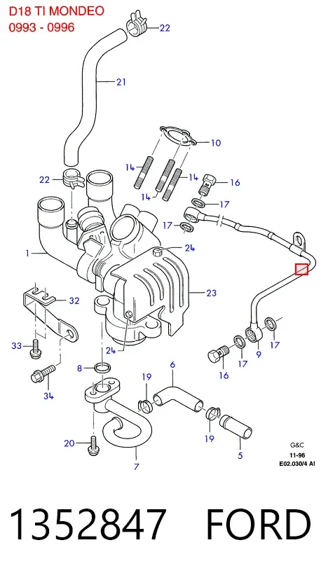 Junta colector escape 1352847 Ford