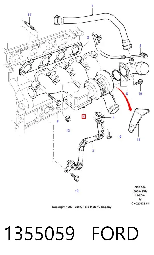 Turbocompresor 1355059 Ford