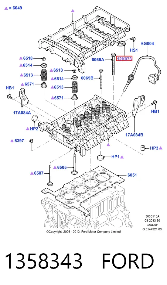 Sensor de árbol de levas 1358343 Ford