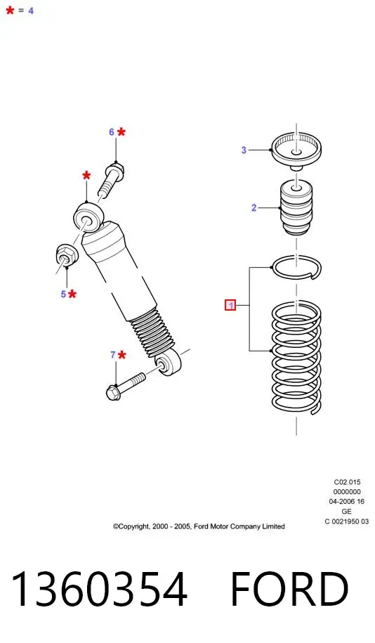 Muelle 1360354 Ford