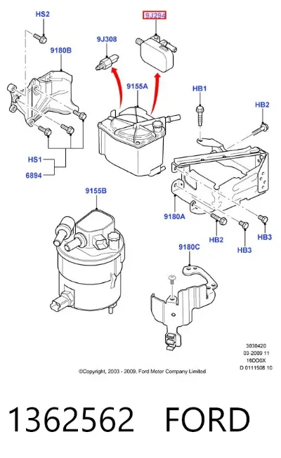 Calentador de combustible FORD 1362562
