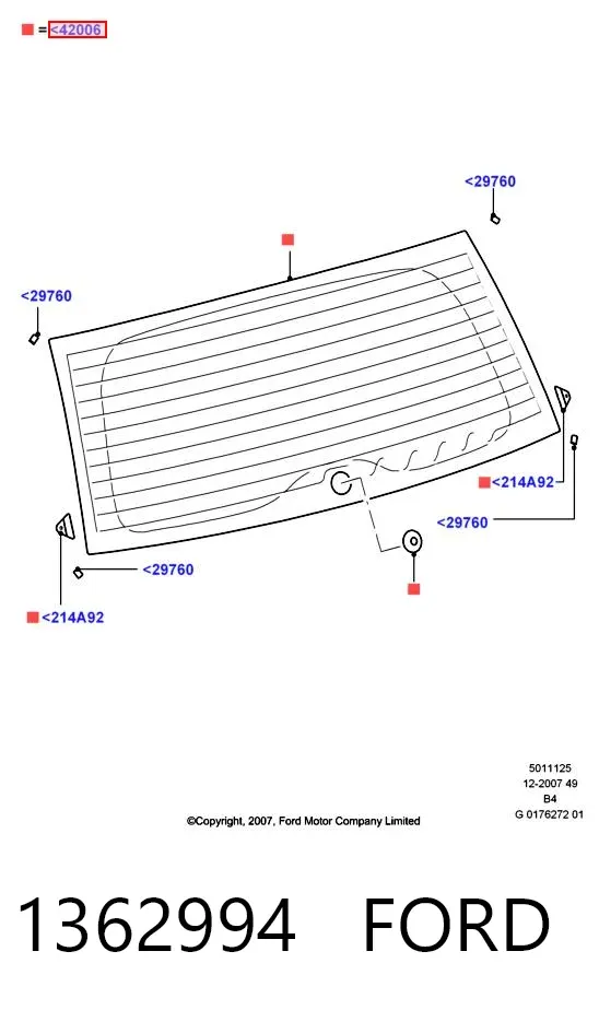 Luna trasera 1362994 Ford
