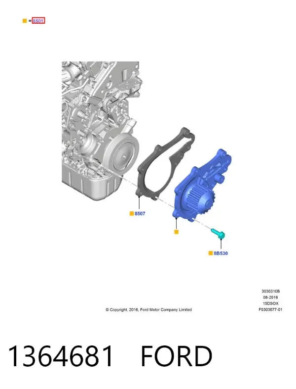 Bomba de agua 1364681 Ford
