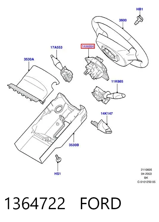 Anillo AIRBAG 1364722 Ford