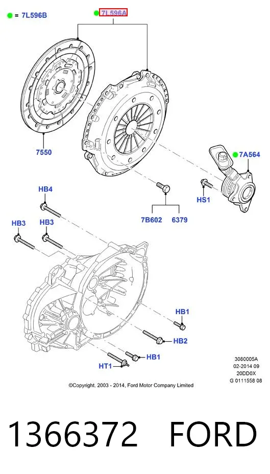 Embrague 1366372 Ford