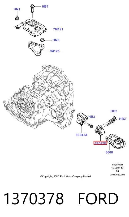 Taco de caja de cambios 1370378 Ford