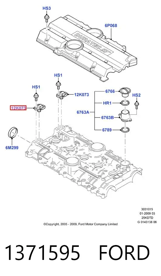 Sensor de árbol de levas 1371595 Ford