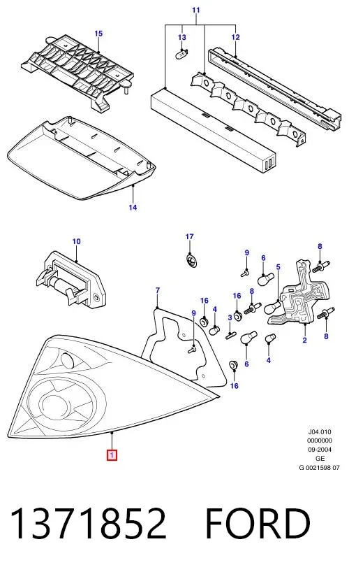 Piloto trasero derecho 1371852 Ford