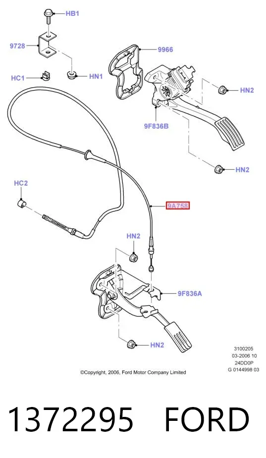Cable del acelerador Ford Transit V