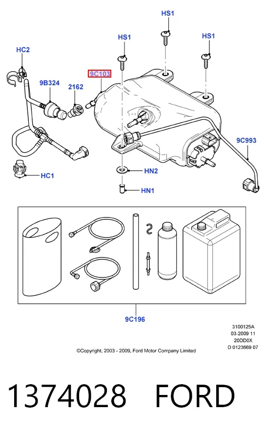 Deposito AdBlue 1374028 Ford