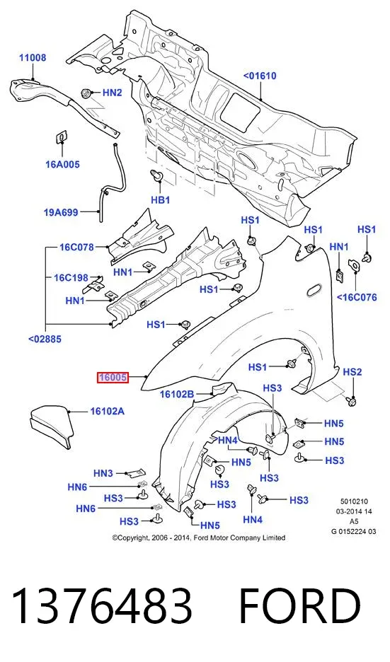Aleta 1376483 Ford