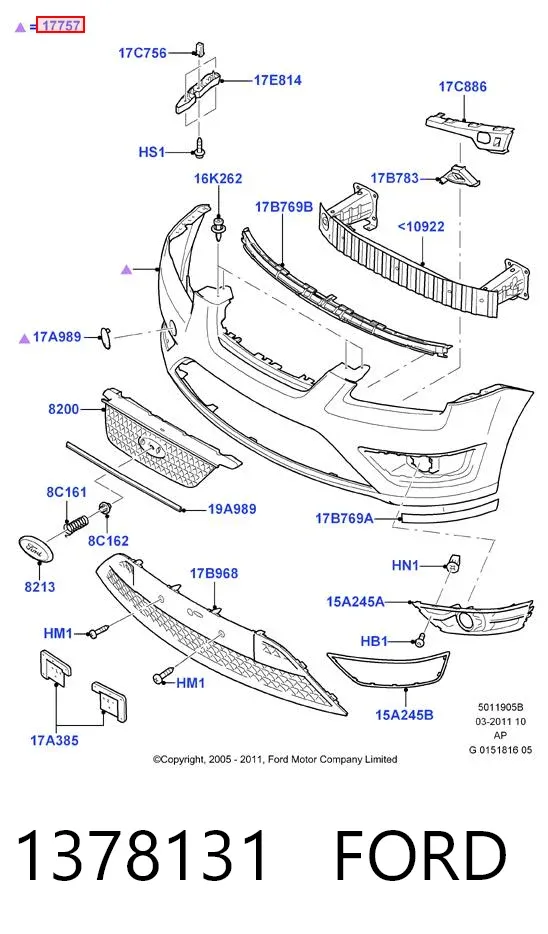 Paragolpes 1378131 Ford