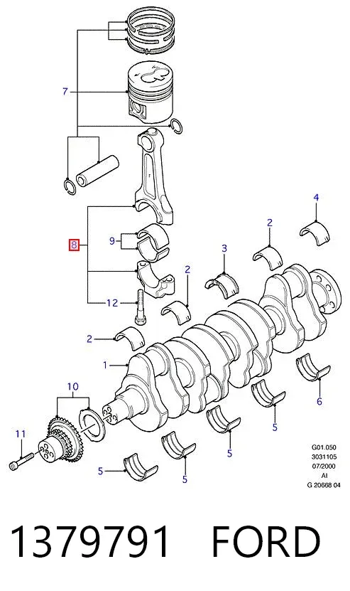 Junta de culata 1379791 Ford