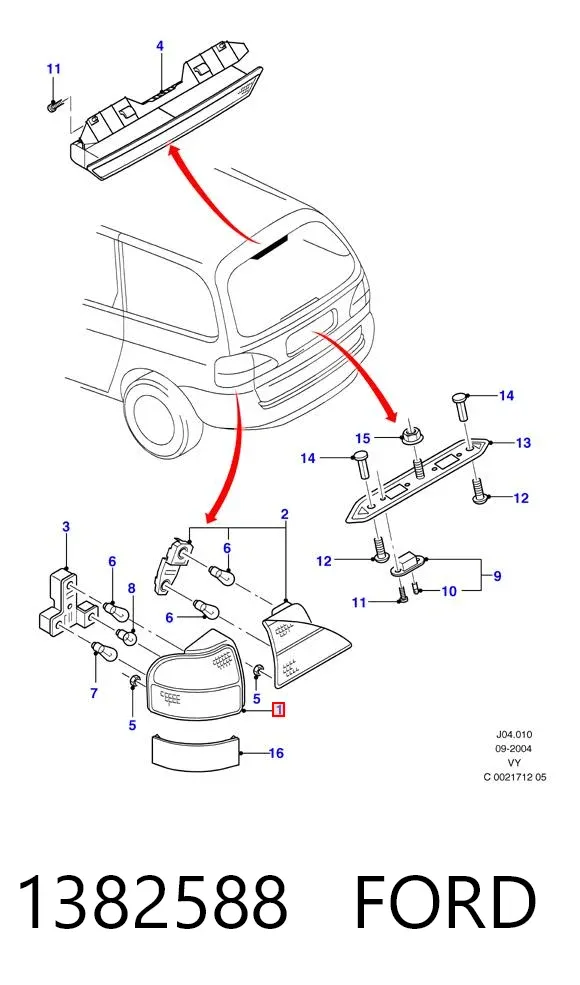 Piloto trasero derecho Ford Galaxy I VX
