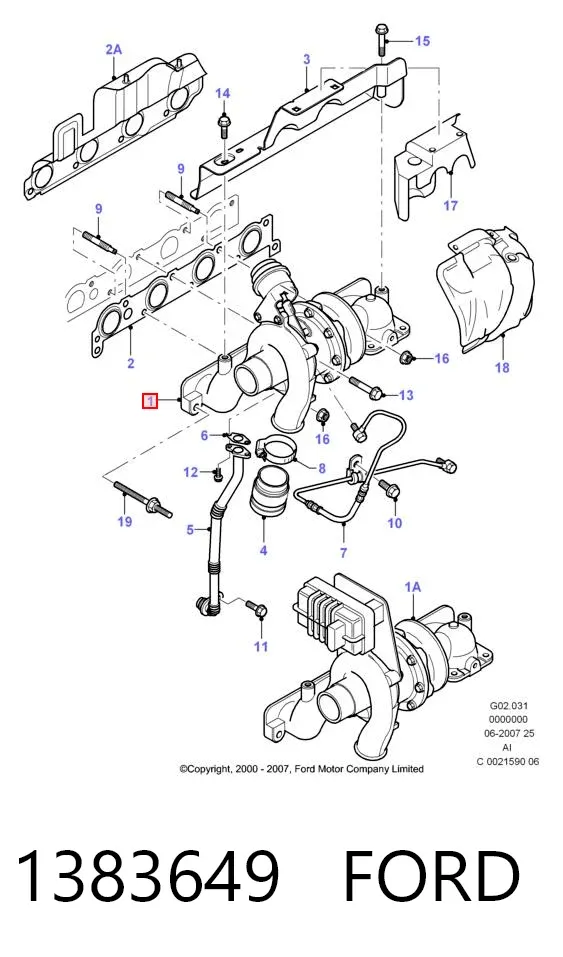 Turbocompresor 1383649 Ford