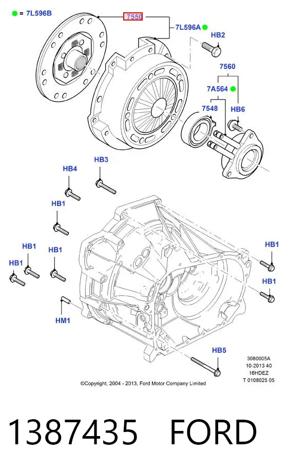 Disco de embrague 1387435 Ford