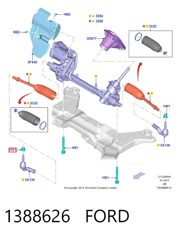Tuerca de biela 1388626 Ford